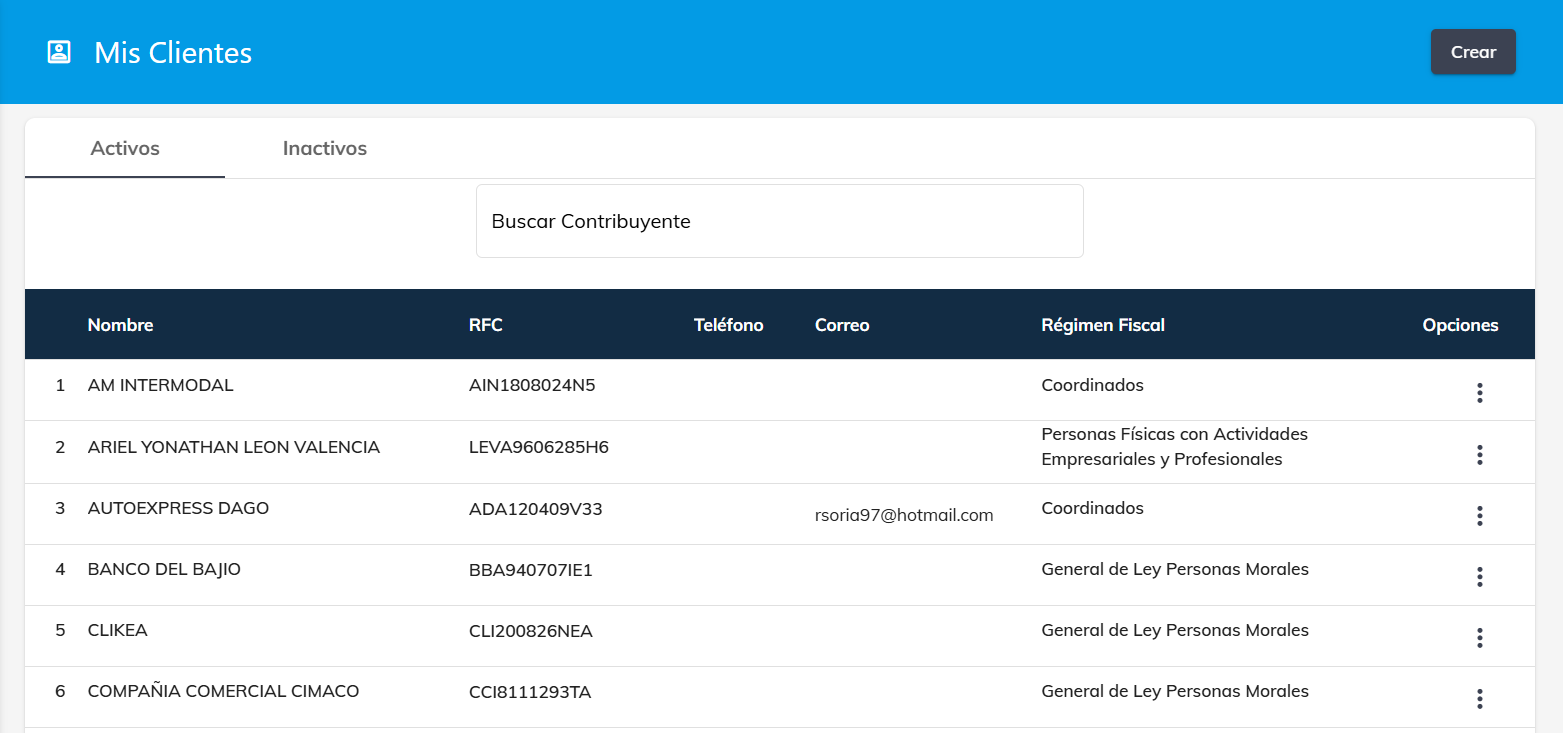 Gestión de clientes